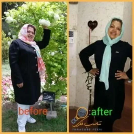 نتیجه لاغری با ذهن؛ قبل و بعد شرکتکنندهی دوره