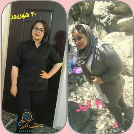 نتیجه لاغری با ذهن؛ قبل و بعد شرکتکنندهی دوره