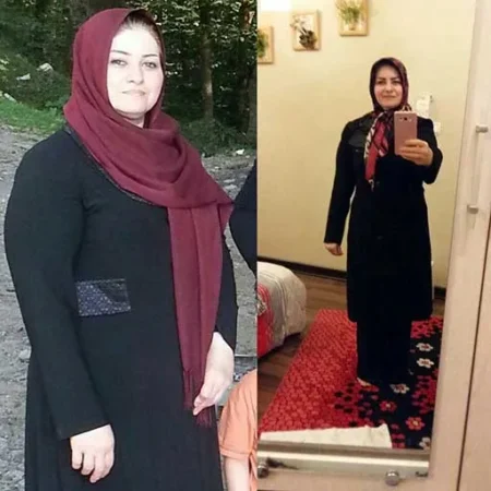 نتیجه لاغری با ذهن؛ قبل و بعد شرکتکنندهی دوره