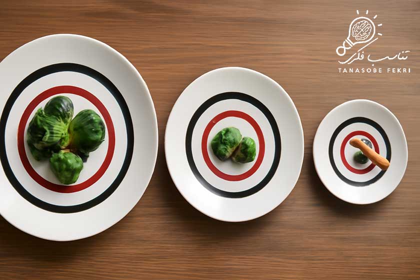 تاثیر اندازه بشقاب بر وزن