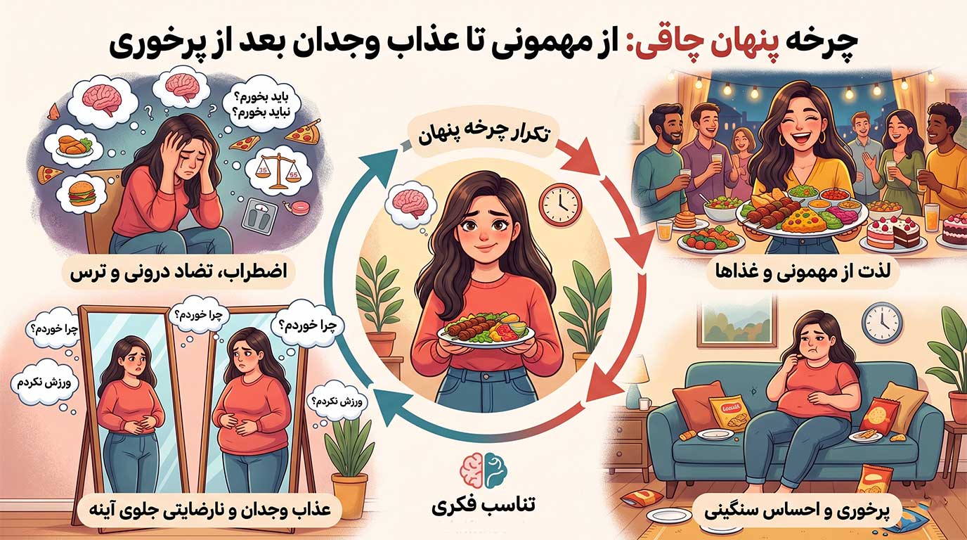 عذاب وجدان بعد از پرخوری